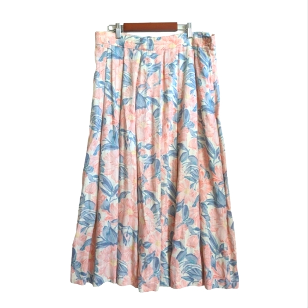 Country Sophisticates Petite by Pendleton Pleated Midi Skirt Wool Blend Sz 16